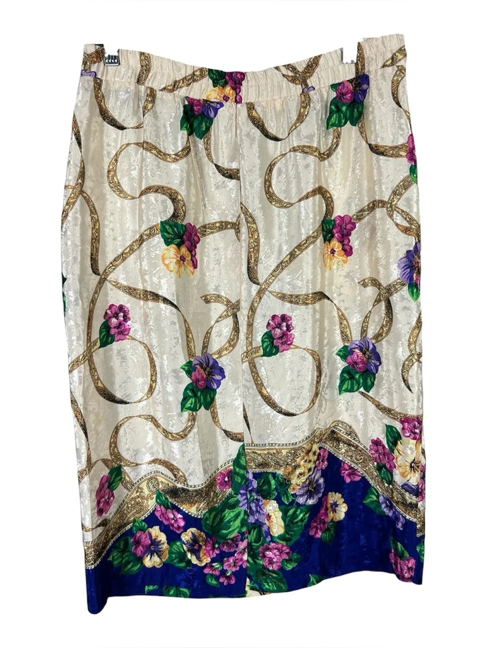 Vintage Brenner 80s/90s Floral & Baroque Two Piece Skirt Set Size L - Picture 4 of 7